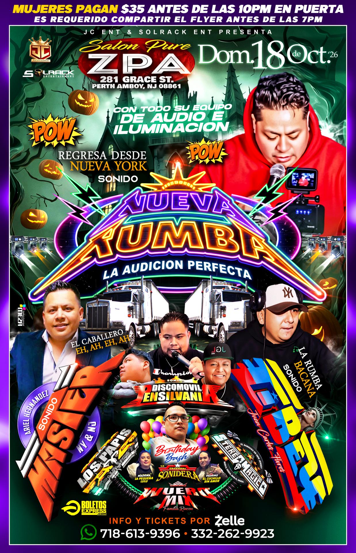 NUEVA RUMBA CON EQUIPO DE AUDIO E ILUMINACION