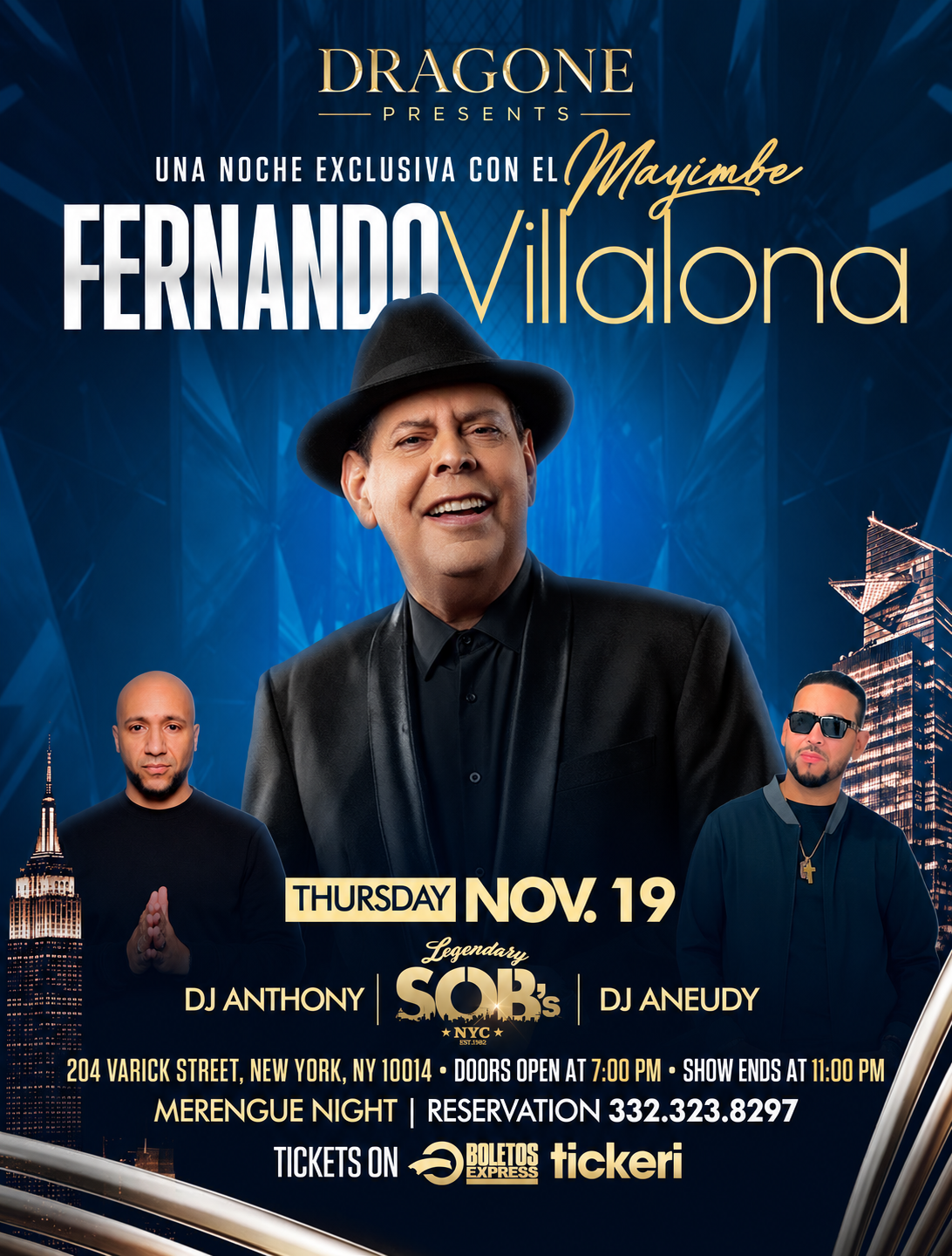 Fernando Villalona at SOB's